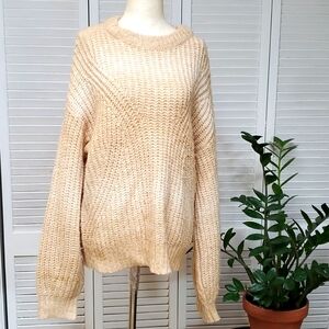 A New Day Cream Ombre Knit Pullover Crewneck Sweater Size M